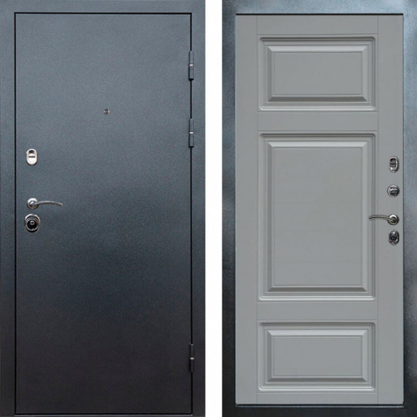 Входная дверь Termo-Door Техно Серебро Антик - Лион Grey софт