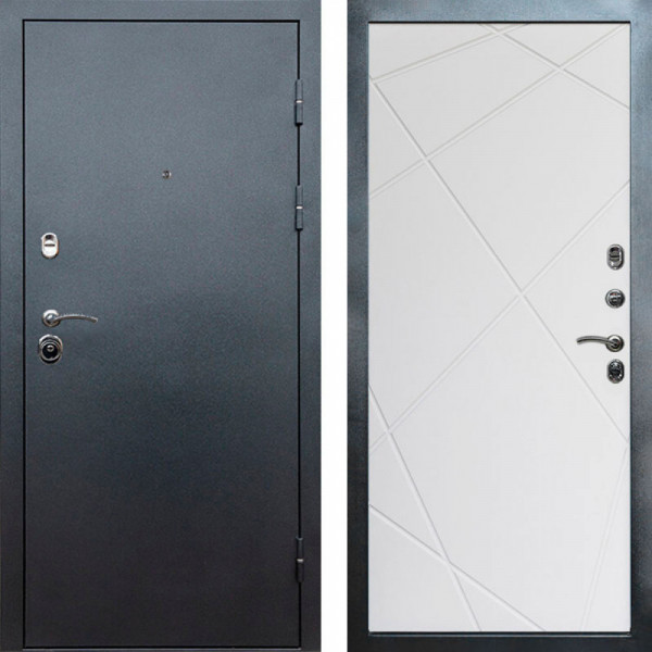 Входная дверь Termo-Door Техно Серебро Антик - Лучи белый