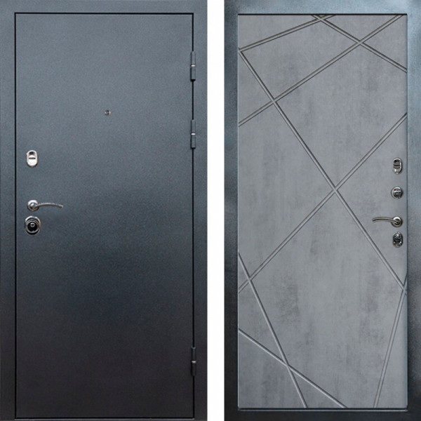 Входная дверь Termo-Door Техно Серебро Антик - Лучи бетон темный