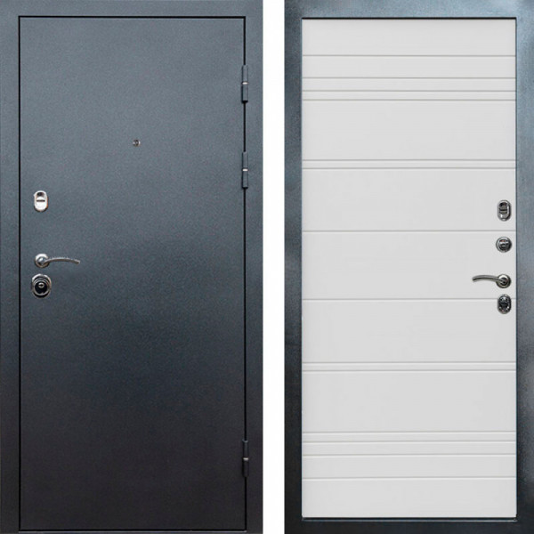 Входная дверь Termo-Door Техно Серебро Антик - Лучи White line