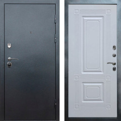 Входная дверь Termo-Door Техно Серебро Антик - Мадрид Белый софт