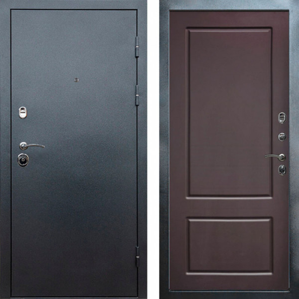 Входная дверь Termo-Door Техно Серебро Антик - Марсель Шоколад
