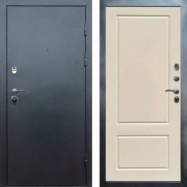 Входная дверь Termo-Door Техно Серебро Антик - Марсель Слоновая кость