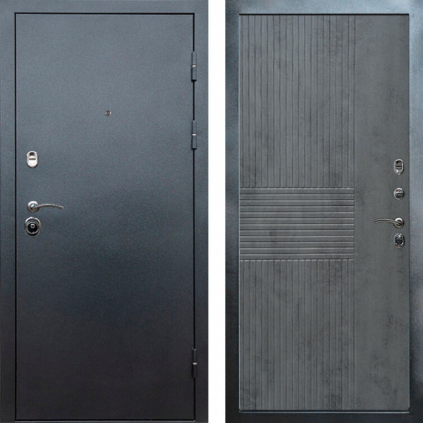 Входная дверь Termo-Door Техно Серебро Антик - Мастино Бетон темный