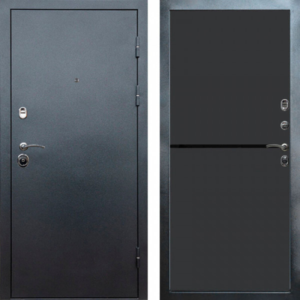 Входная дверь Termo-Door Техно Серебро Антик - Нео Графит