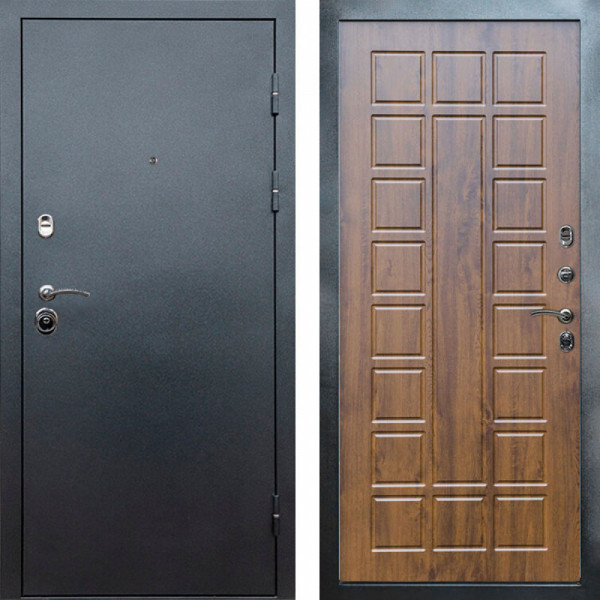 Входная дверь Termo-Door Техно Серебро Антик - Престиж дуб