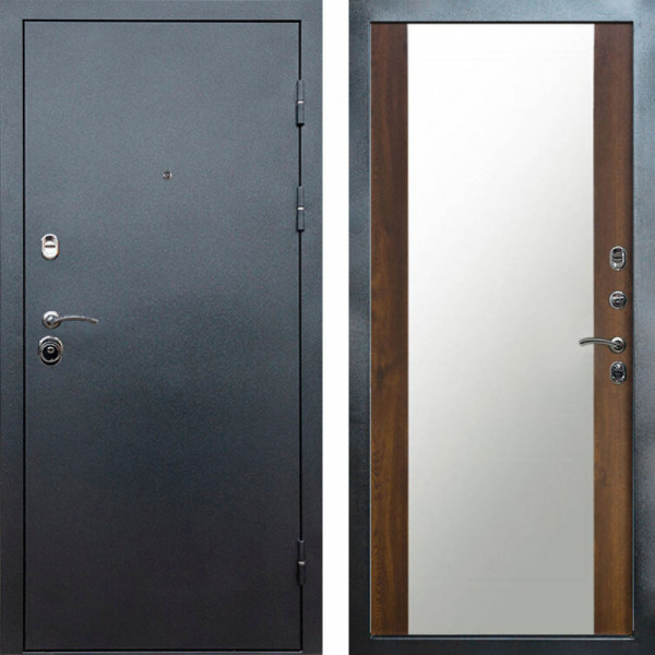 Входная дверь Termo-Door Техно Серебро Антик - Зеркало дуб