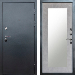 Входная дверь Termo-Door Техно Серебро Антик - Зеркало Триумф бетон светлый