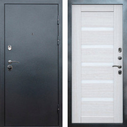 Входная дверь Termo-Door Техно Серебро Антик - Зеркало Триумф Царга лиственница 4500 / 5500