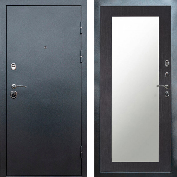 Входная дверь Termo-Door Техно Серебро Антик - Зеркало Триумф венге