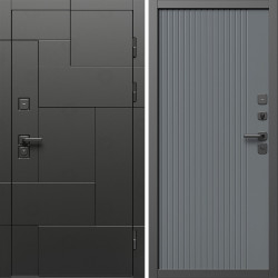 Входная дверь Termo-Door Тетрис Блэк - Флэт Grey софт