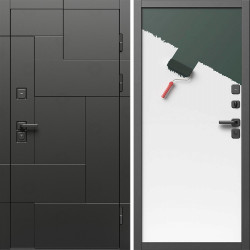 Входная дверь Termo-Door Тетрис Блэк - Гладкая Панель Под Покраску (грунт)