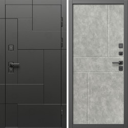Входная дверь Termo-Door Тетрис Блэк - Горизонт бетон светлый