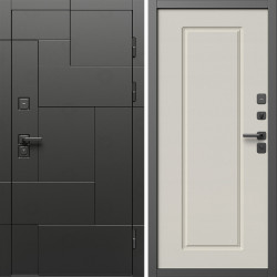 Входная дверь Termo-Door Тетрис Блэк - Гранд Слоновая кость