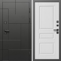 Входная дверь Termo-Door Тетрис Блэк - Классика белое дерево