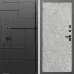 Входная дверь Termo-Door Тетрис Блэк - Лучи бетон светлый