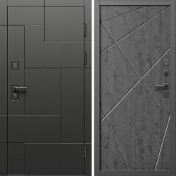 Входная дверь Termo-Door Тетрис Блэк - Лучи бетон темный