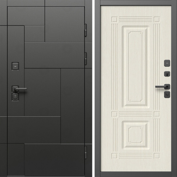 Входная дверь Termo-Door Тетрис Блэк - Мадрид Лиственница