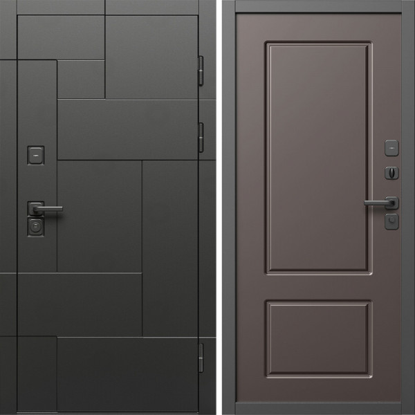 Входная дверь Termo-Door Тетрис Блэк - Марсель Шоколад