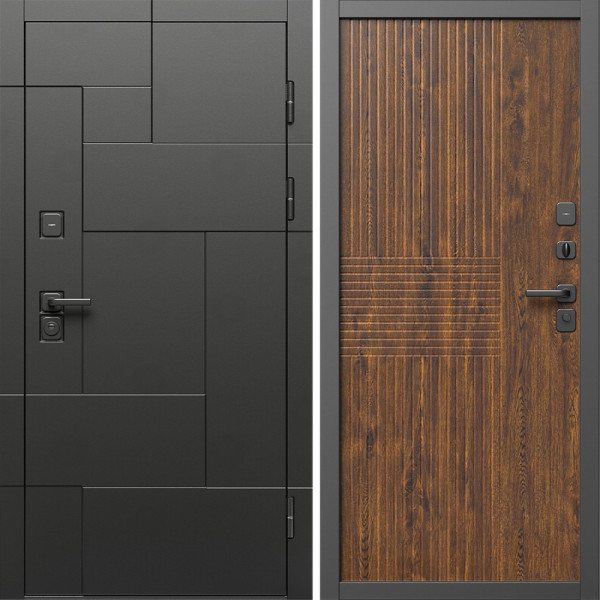 Входная дверь Termo-Door Тетрис Блэк - Мастино Дуб