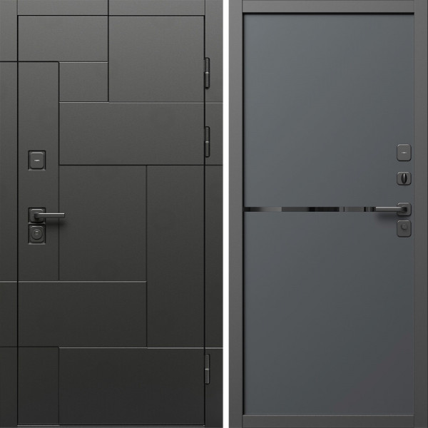 Входная дверь Termo-Door Тетрис Блэк - Нео Графит