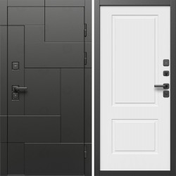 Входная дверь Termo-Door Тетрис Блэк - Нео Классика Белый Софт