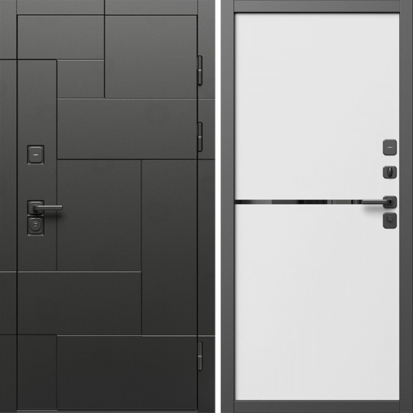 Входная дверь Termo-Door Тетрис Блэк - Нео White