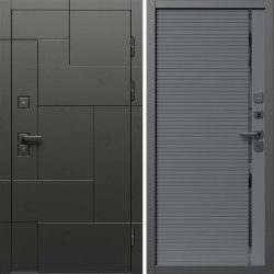Входная дверь Termo-Door Тетрис Блэк - Порте Grey софт