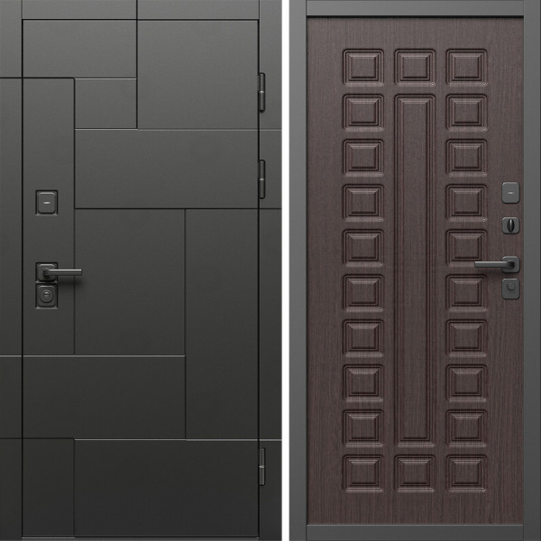 Входная дверь Termo-Door Тетрис Блэк - Престиж венге