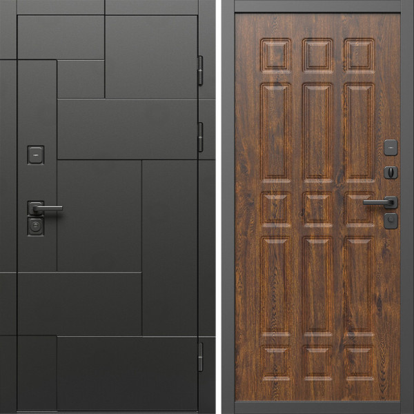 Входная дверь Termo-Door Тетрис Блэк - Спарта дуб