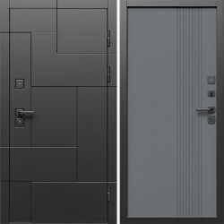Входная дверь Termo-Door Тетрис Блэк - Страйп Грей Софт