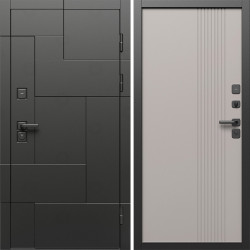 Входная дверь Termo-Door Тетрис Блэк - Страйп Капучино