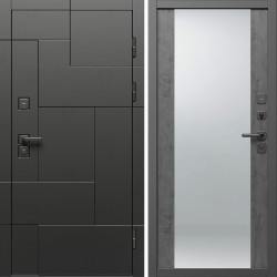 Входная дверь Termo-Door Тетрис Блэк - Зеркало бетон темный