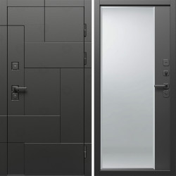 Входная дверь Termo-Door Тетрис Блэк - Зеркало Фацет Черный кварц