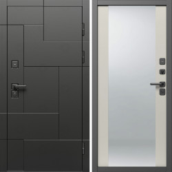 Входная дверь Termo-Door Тетрис Блэк - Зеркало Слоновая кость