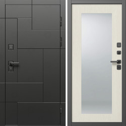 Входная дверь Termo-Door Тетрис Блэк - Зеркало Триумф лиственница