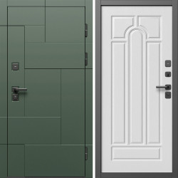 Входная дверь Termo-Door Тетрис Грин - Арка белое дерево