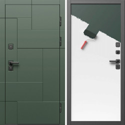 Входная дверь Termo-Door Тетрис Грин - Гладкая Панель Под Покраску (грунт)