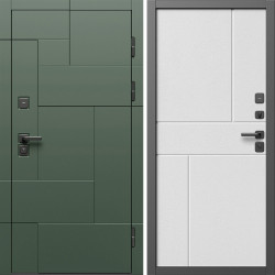 Входная дверь Termo-Door Тетрис Грин - Горизонт белый