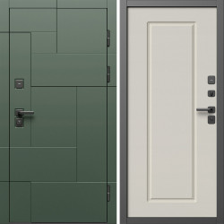 Входная дверь Termo-Door Тетрис Грин - Гранд Слоновая кость