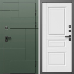 Входная дверь Termo-Door Тетрис Грин - Классика белый матовый
