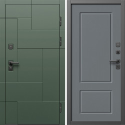 Входная дверь Termo-Door Тетрис Грин - Марсель Grey софт