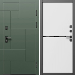 Входная дверь Termo-Door Тетрис Грин - Нео White
