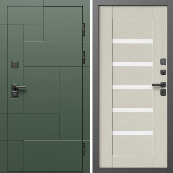 Входная дверь Termo-Door Тетрис Грин - Царга лиственница