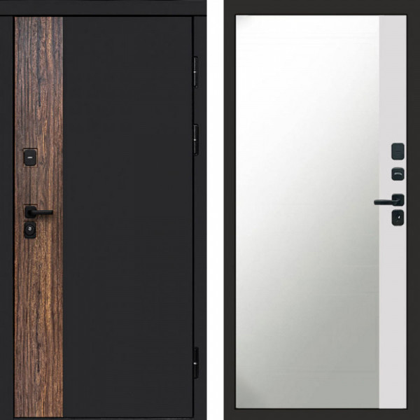 Входная дверь Termo-Door Тор - Зеркало Фацет Белый софт