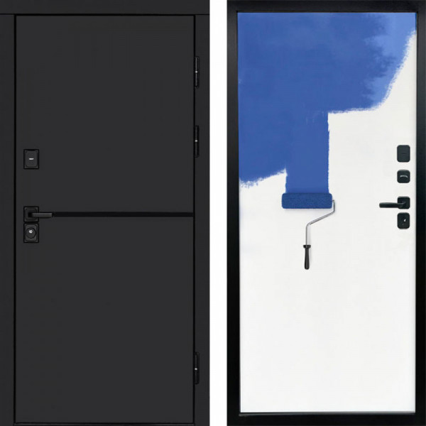 Входная дверь Termo-Door Тренд Black - Гладкая Панель Под Покраску Под покраску (грунт)