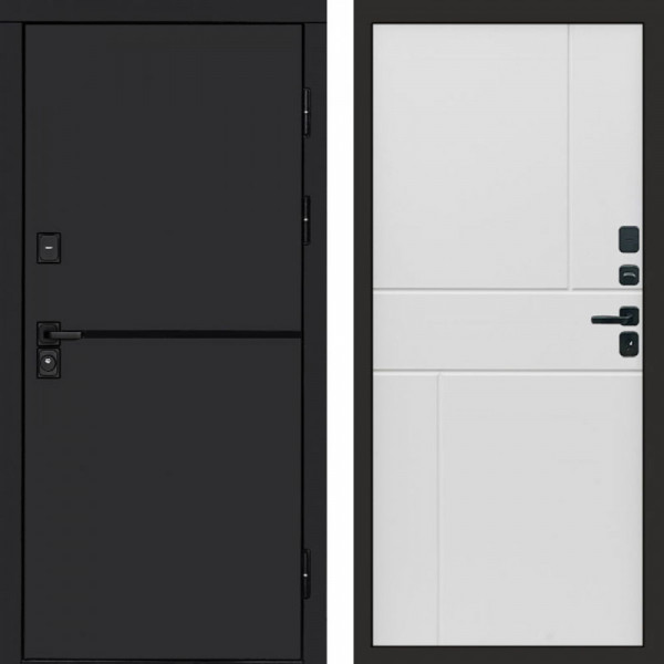 Входная дверь Termo-Door Тренд Black - Горизонт белый