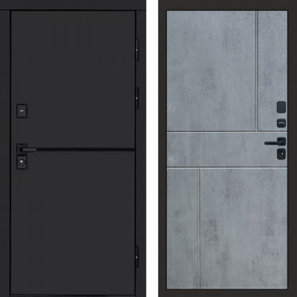 Входная дверь Termo-Door Тренд Black - Горизонт бетон темный