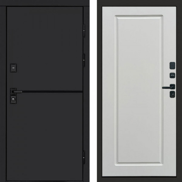 Входная дверь Termo-Door Тренд Black - Гранд Белый софт