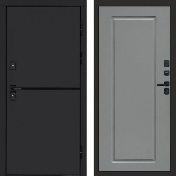 Входная дверь Termo-Door Тренд Black - Гранд Grey софт